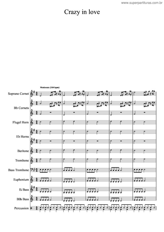 Partitura da música Crazy In Love v.4