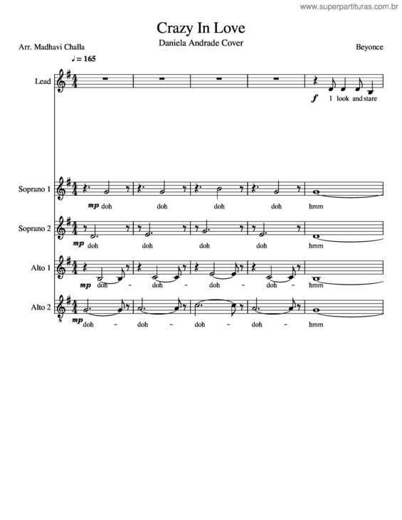Partitura da música Crazy In Love v.6