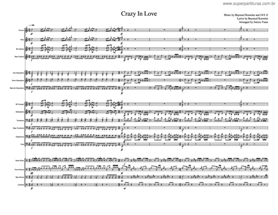 Partitura da música Crazy In Love v.9