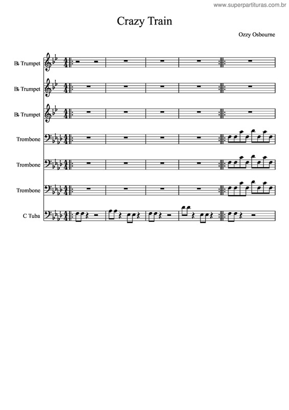 Partitura da música Crazy train v.3