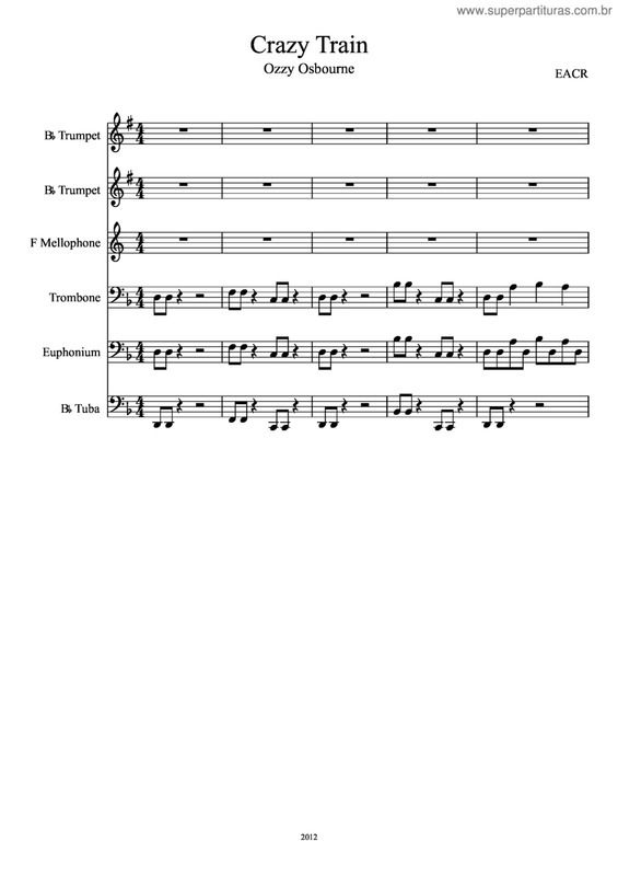 Partitura da música Crazy train v.4