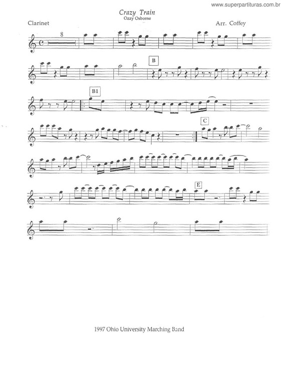 Partitura da música Crazy Train