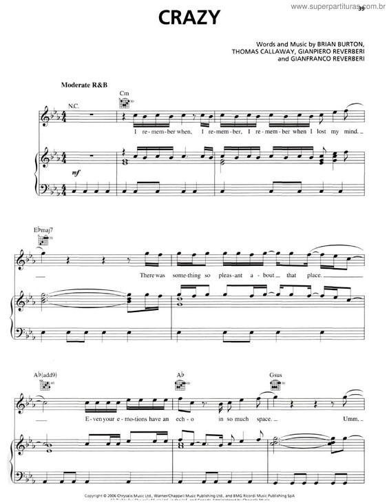 Partitura da música Crazy v.7