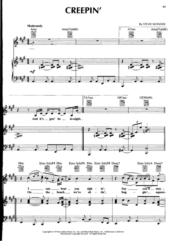 Partitura da música Creepin