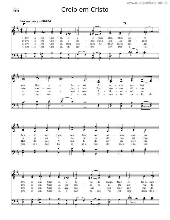 Partitura da música Creio Em Cristo – John Longhurst