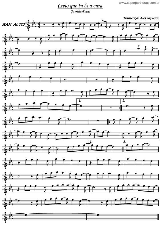 Partitura da música Creio Que Tu És A Cura v.2