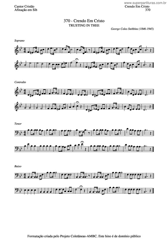 Partitura da música Crendo Em Cristo v.3