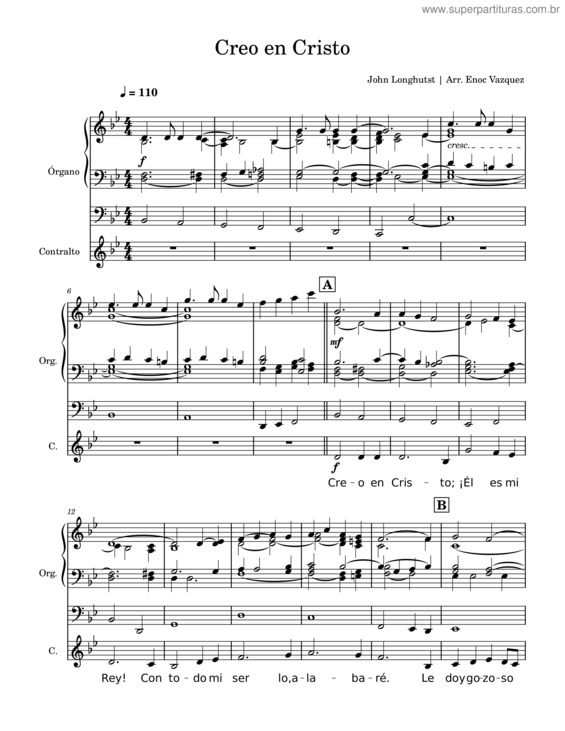 Partitura da música Creo En Cristo – Contralto