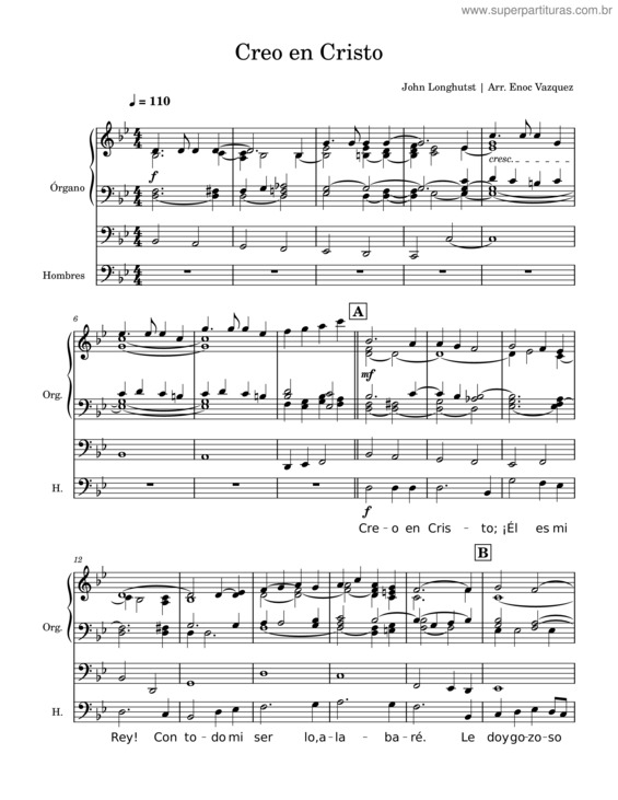 Partitura da música Creo En Cristo – Tenor