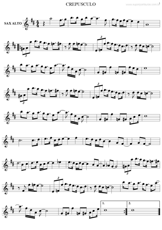 Partitura da música Crepúsculo v.2