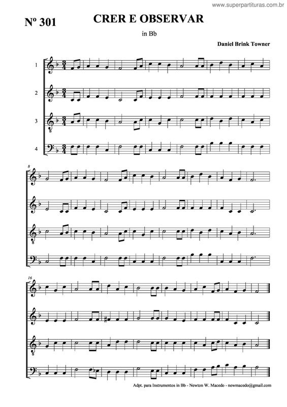 Partitura da música Crer E Observar v.8