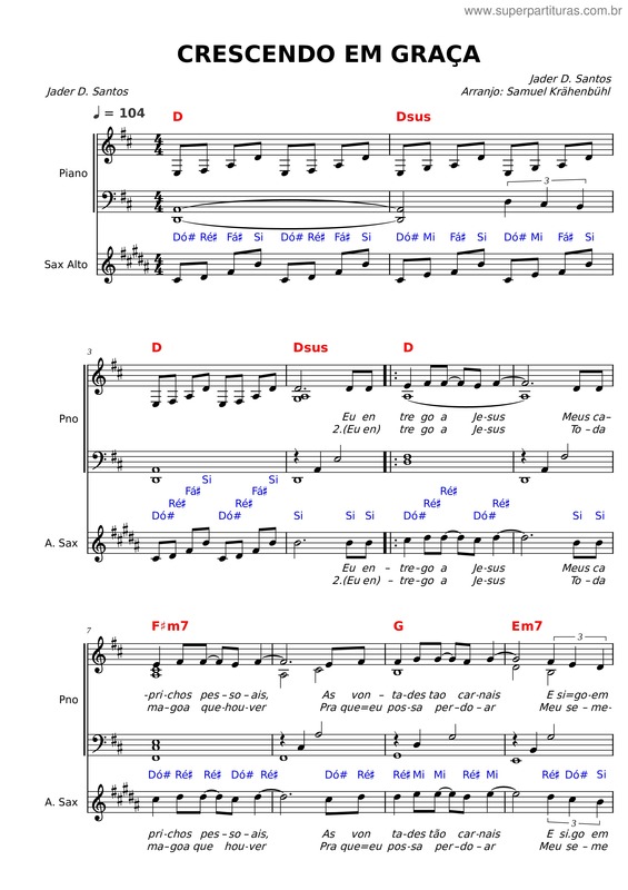 Partitura da música Crescendo Em Graça v.3