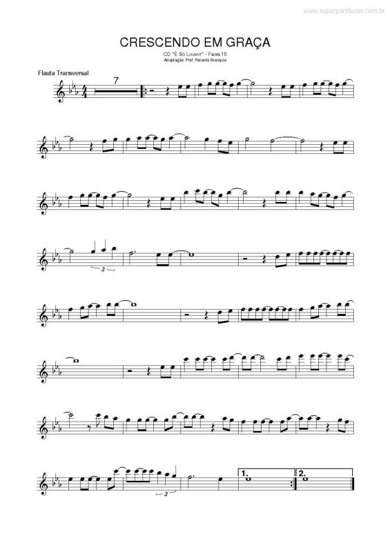 Partitura da música Crescendo em Graça