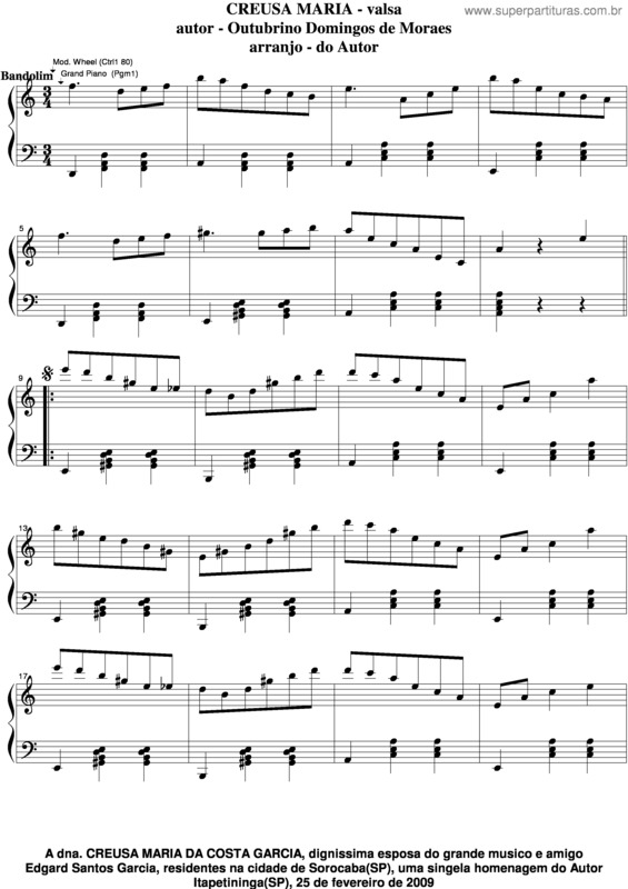 Partitura da música Creusa Maria v.4