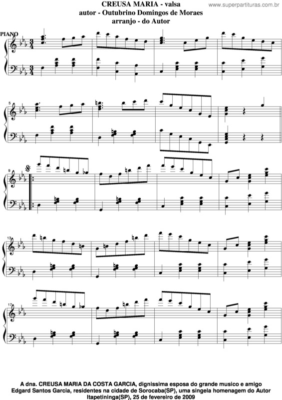 Partitura da música Creusa Maria v.5