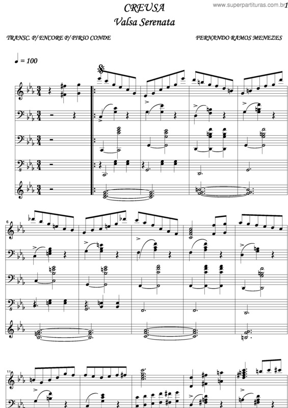 Partitura da música Creusa v.2