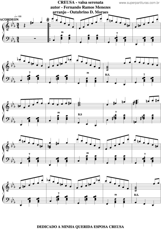 Partitura da música Creusa v.3