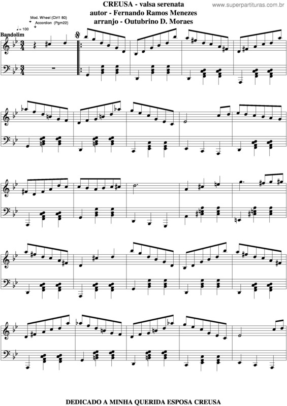 Partitura da música Creusa v.5