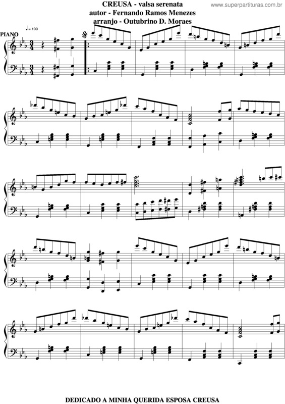 Partitura da música Creusa v.6