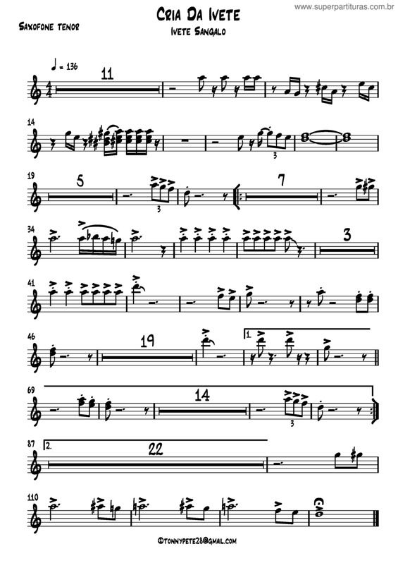 Partitura da música Cria De Ivete v.2