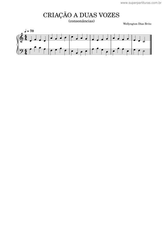 Partitura da música Criação A Duas Vozes