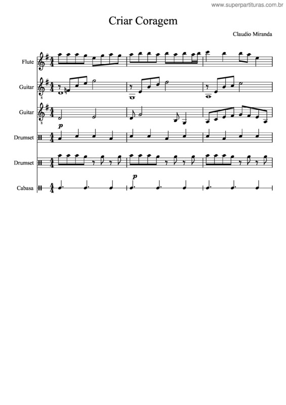 Partitura da música Criar Coragem