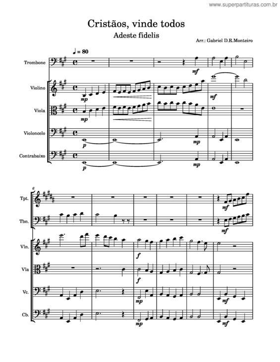 Partitura da música Cristãos, Vinde Todos – Misc Traditional Cristãos, Vinde Todos