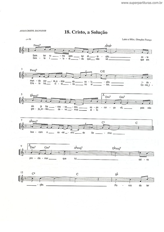 Partitura da música Cristo, A Solução