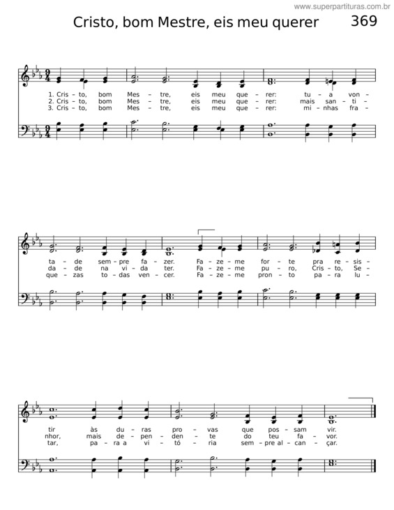 Partitura da música Cristo, Bom Mestre, Eis Meu Querer v.2