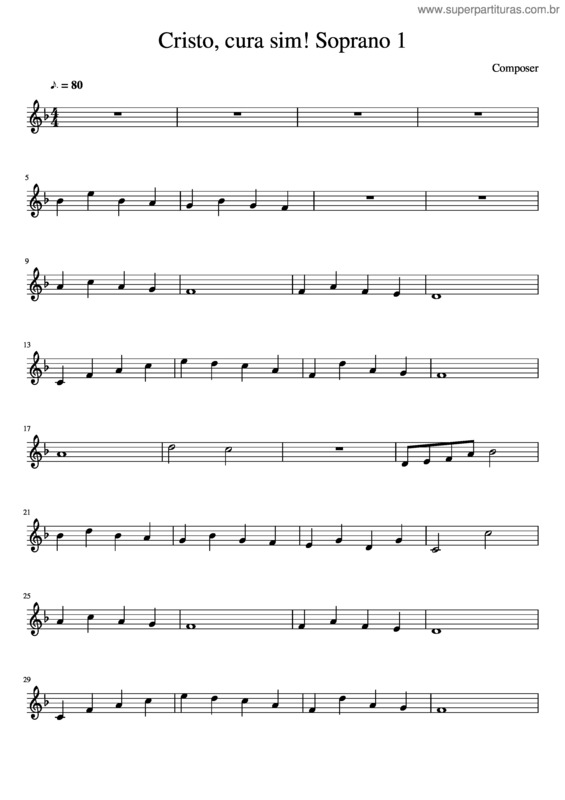 Partitura da música Cristo, Cura Sim! Soprano 1