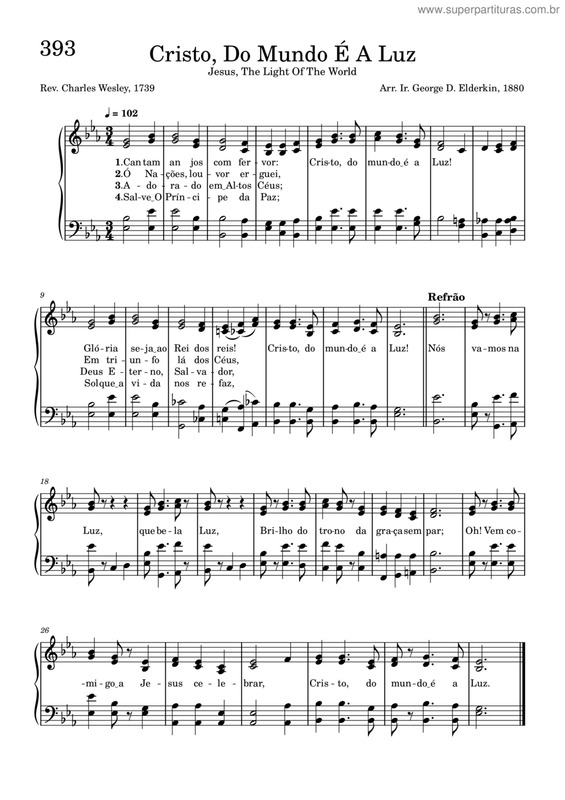 Partitura da música Cristo, Do Mundo É A Luz