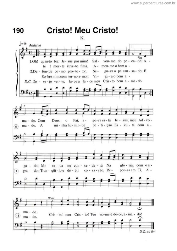 Partitura da música Cristo! Meu Cristo!