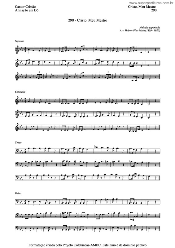 Partitura da música Cristo, Meu Mestre v.2