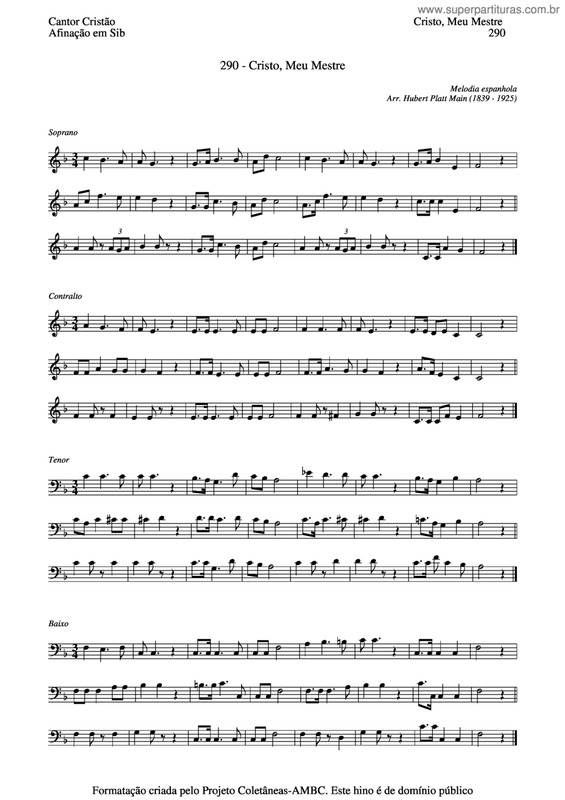 Partitura da música Cristo, Meu Mestre v.3