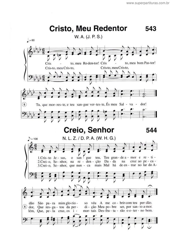 Partitura da música Cristo, Meu Redentor E Creio, Senhor