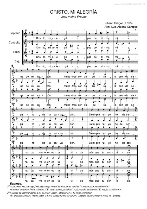 Partitura da música Cristo, Mi Alegría