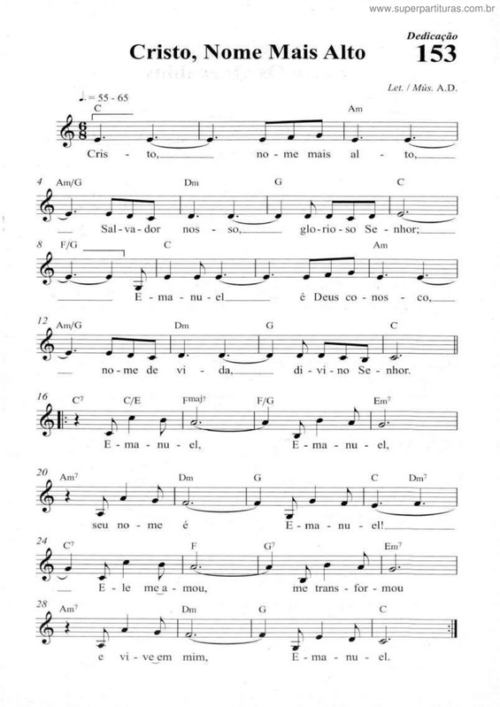 Partitura da música Cristo, Nome Mais Alto