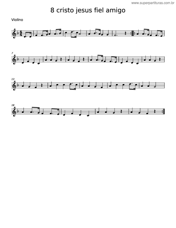 Partitura da música Cristo, O Fiel Amigo – Misc Tunes v.2