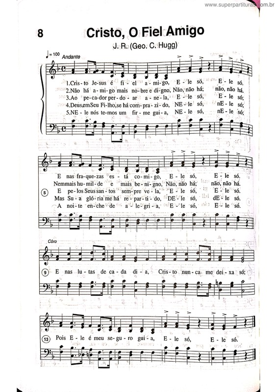 Partitura da música Cristo, O Fiel Amigo v.3