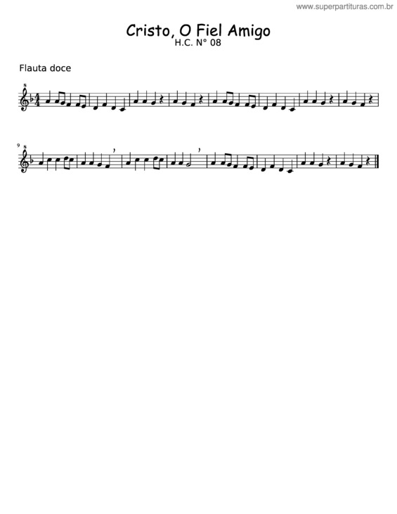 Partitura da música Cristo, O Fiel Amigo v.4