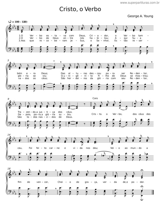 Partitura da música Cristo, O Verbo – George A. Young
