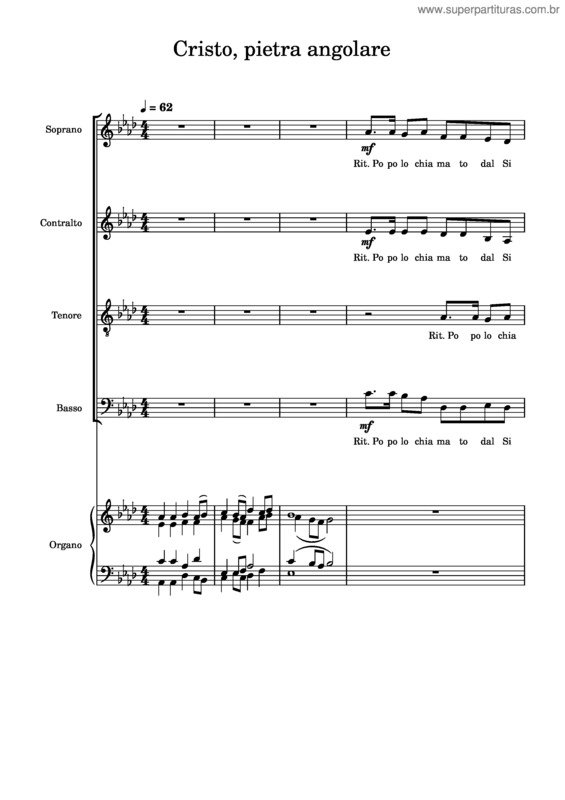 Partitura da música Cristo, Pietra Angolare