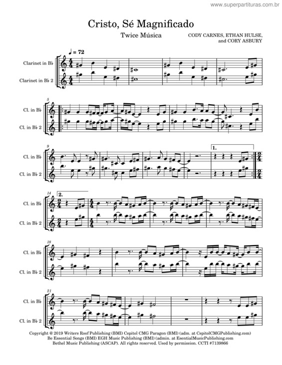 Partitura da música Cristo, Sé Magnificado – Twice Música Cristo, Sé Magnificado – Twice Música