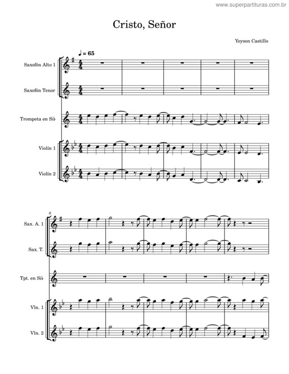 Partitura da música Cristo, Señor Orquesta – Yeysoncastill