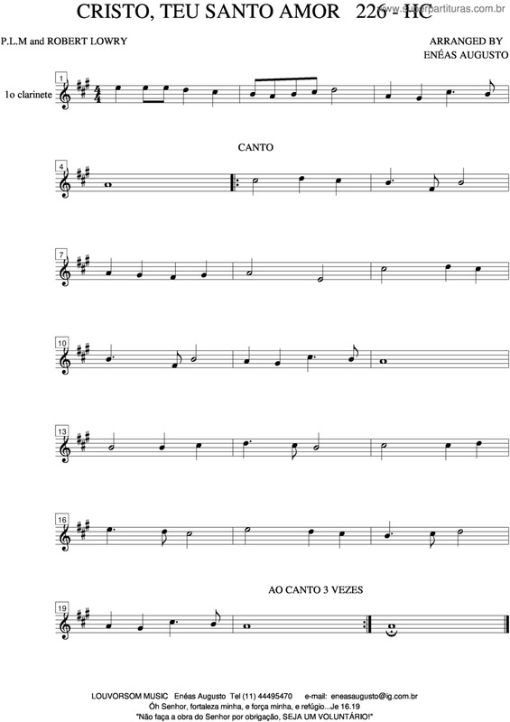 Partitura da música Cristo, Teu Santo Amor - 226 HC v.2