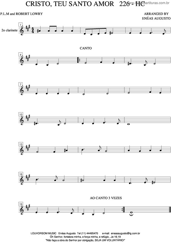 Partitura da música Cristo, Teu Santo Amor - 226 HC v.3