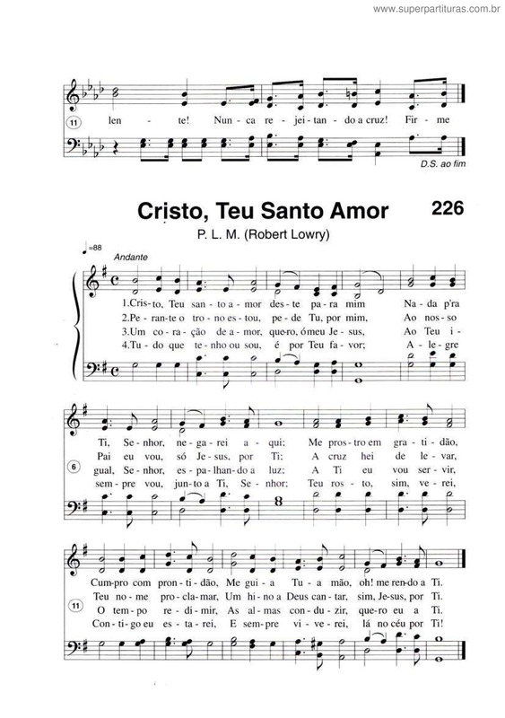 Partitura da música Cristo, Teu Santo Amor