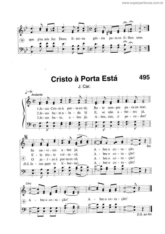 Partitura da música Cristo À Porta Está