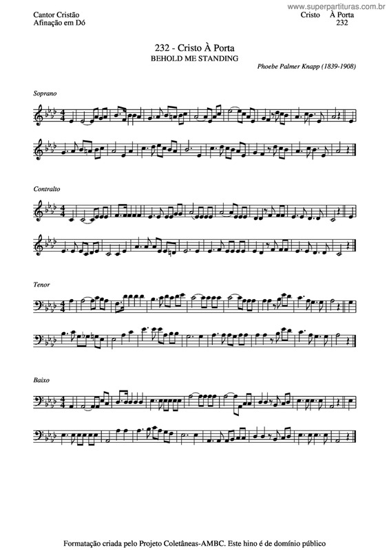 Partitura da música Cristo À Porta v.2