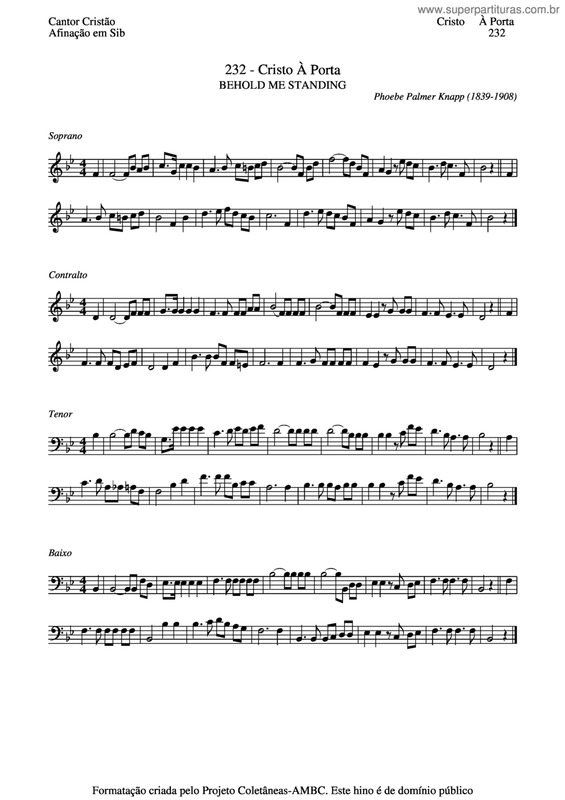 Partitura da música Cristo À Porta v.3